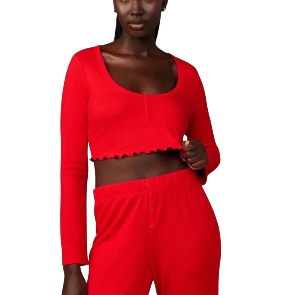 Savage Fenty Sexwear Midnight Cruise Waffle Knit Lounge Pajama Set